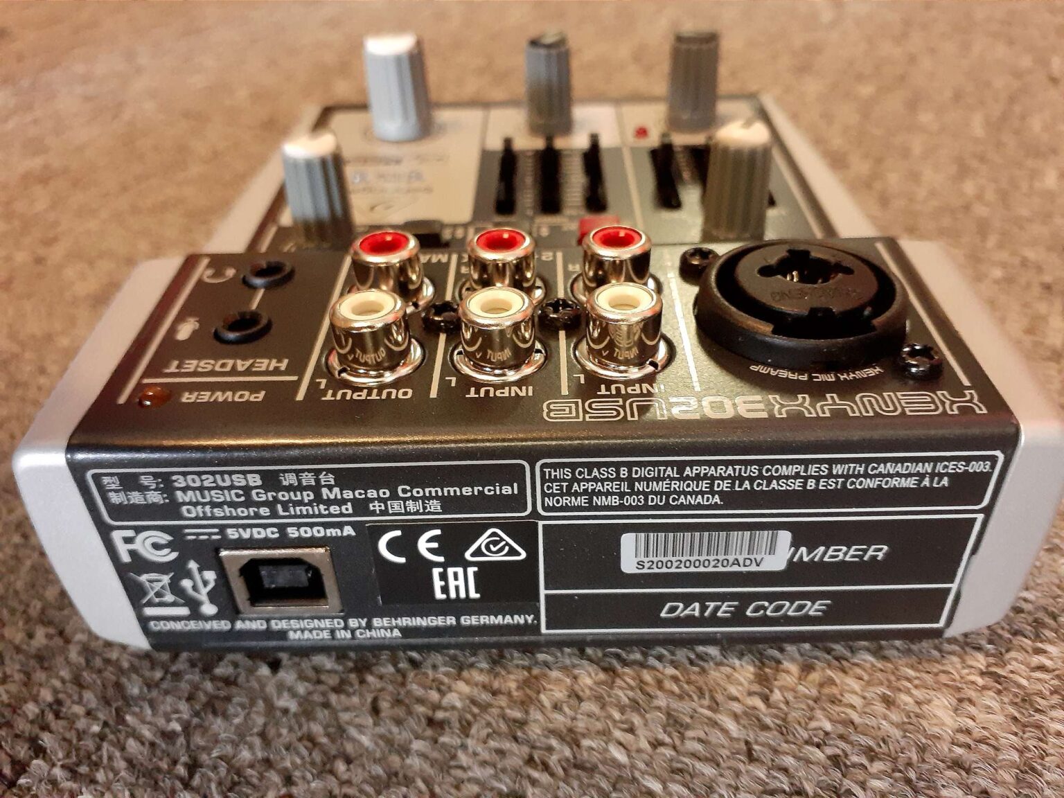 Xenyx 302 USB Mixer Behringer