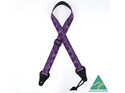 Aboriginal Art Rag Uke Strap – Alpara Seeds Purple | Colonial Leather