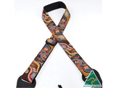 Aboriginal Art Rag Uke Strap – Turtle Crossing | Colonial Leather