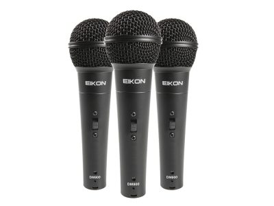 Dynamic Microphones. 3 piece kit with clips & ABS Case | Eikon