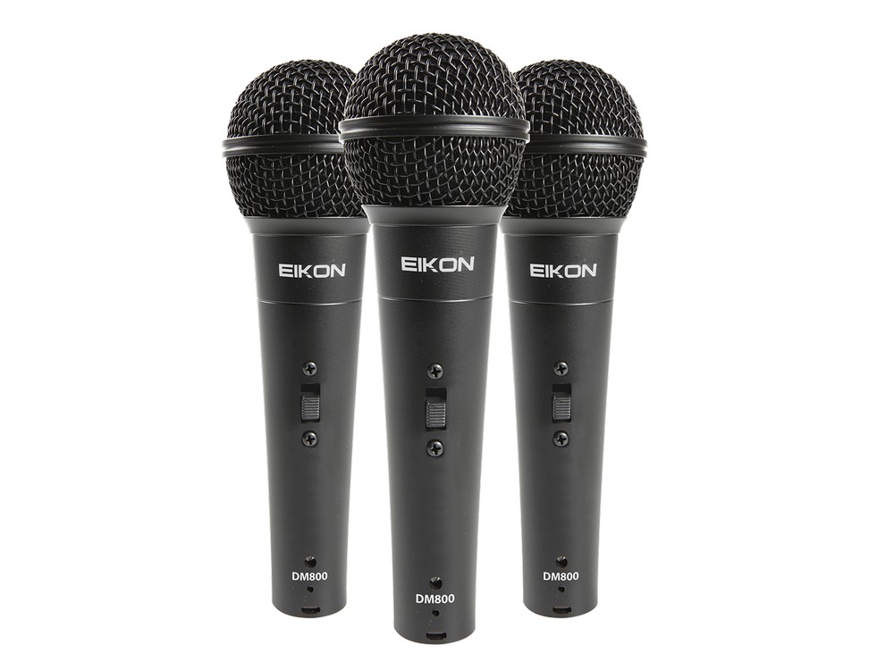 Dynamic Microphones. 3 piece kit with clips & ABS Case | Eikon