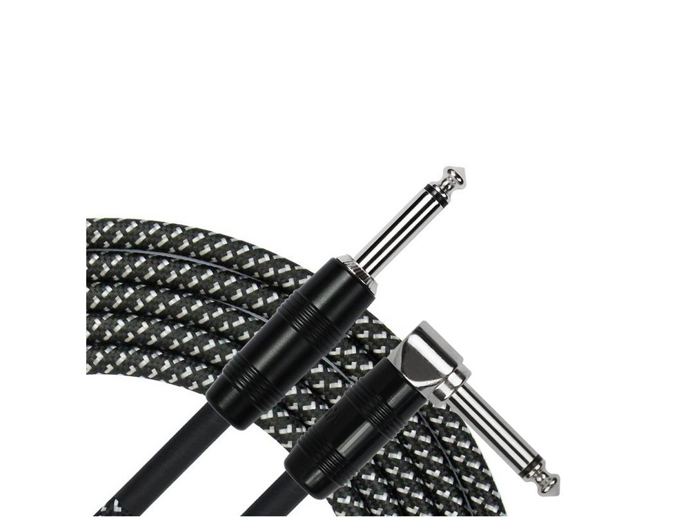 10ft Black Entry Woven Instrument Cable RA - Straight | Kirlin