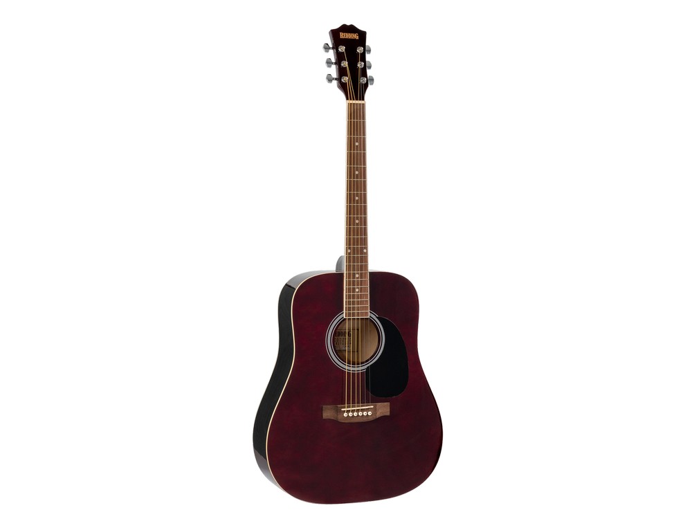 Dreadnought Acoustic Guitar Transparent Red | Redding
