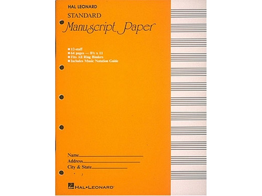 MANUSCRIPT PAPER 64 Pages 12 STAVE | Hal Leonard