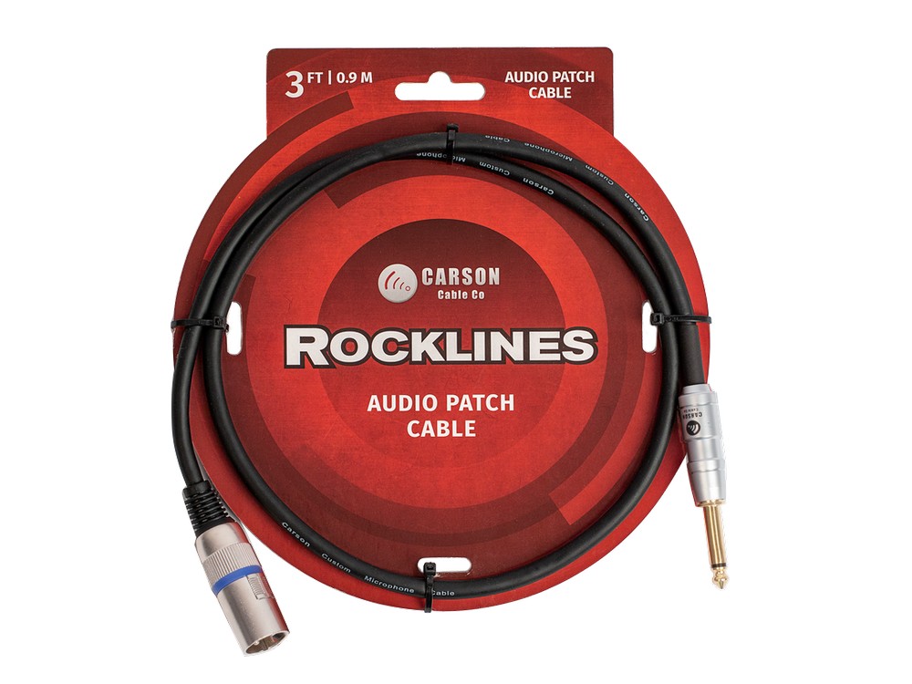 6.3 mono jack (M) to XLR (M) audio cable. 3ft | Carson