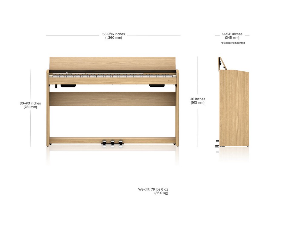 F701 Digital Piano With Bench Light Oak | Roland - Image 7