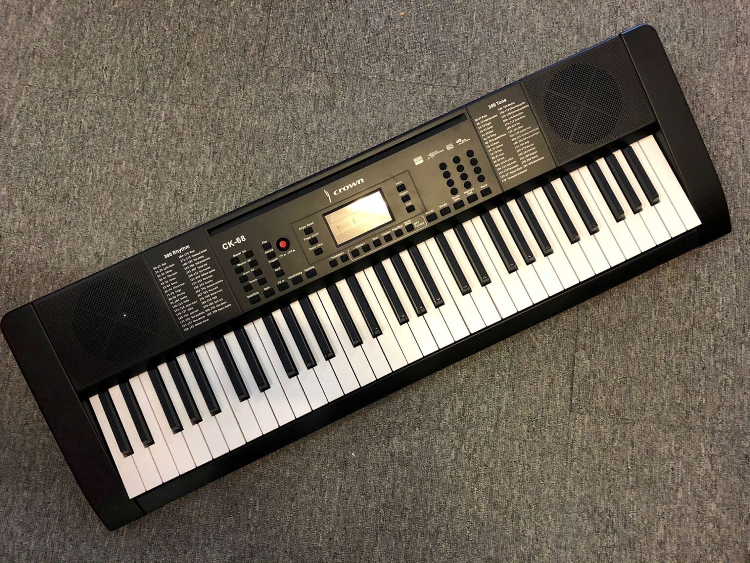 61 Key MultiFunction Electronic Portable Keyboard with MIDI (Black) Crown