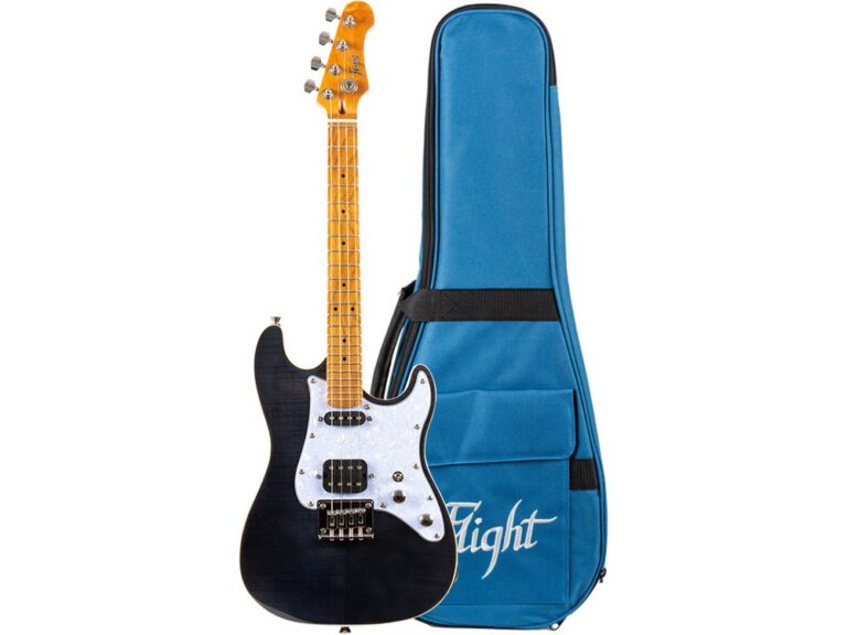 Pathfinder Solid Body Transparent Black Electric Tenor Ukulele Flight